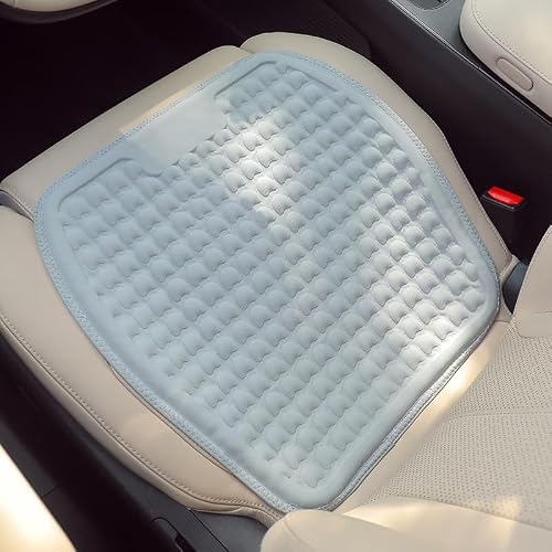 R-timer 1 Pack Cooling Gel Car Seat Cushion fit for Fiat 500 PANDA PUNTO UNO DUCATO LINEA ARGO DOBLO Idea,Summer Seat Pad made of TPE Cooling Gel Breathable Non-Slip Auto Gel Mat,Gray-Blue
