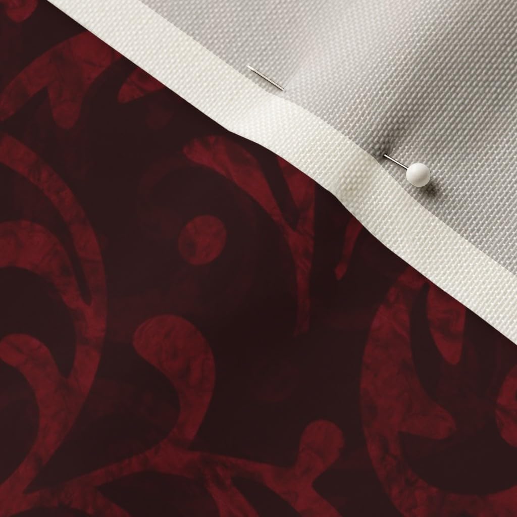Spoonflower Fabric - Dark Victorian Elegant Burgundy Pre-Raphaelite Gothic Dark Red Printed on Upholstery Velvet Fabric Fat Quarter - Upholstery Home Decor Bottomweight Apparel