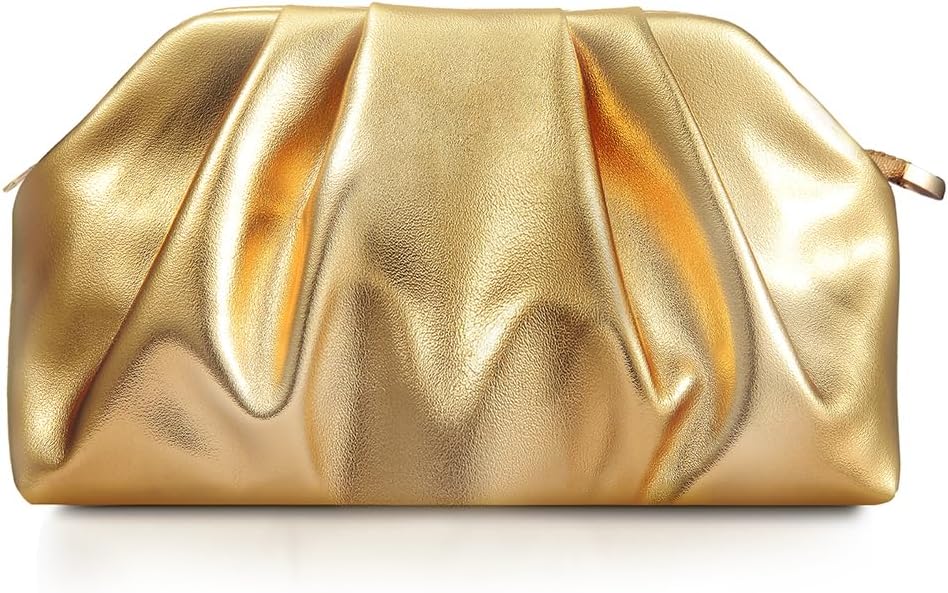 lovyoCoCo Clutch Purse for Women Soft Pleated PU Wedding Clutch, Elegant Evening Bag for Galas, Proms,Cocktail Parties