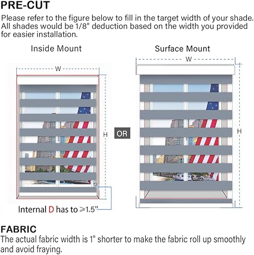 Miniatura 6 de MarsMyth - Persianas motorizadas con control remoto de cebra, persianas enrollables (batería integrada recargable), persiana inteligente compatible