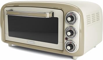Ariete Vintage 97903 Mini Oven, 18 Litre Capacity, 1380 Watts, 3 Cooking Positions, Aluminium Baking Tray, 60 Minute Timer, Cream [Energy Class A]