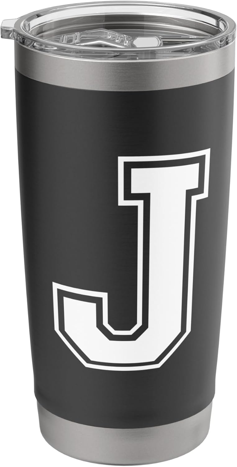 J Initial Letter Alphabet Stainless Steel Insulated Tumbler