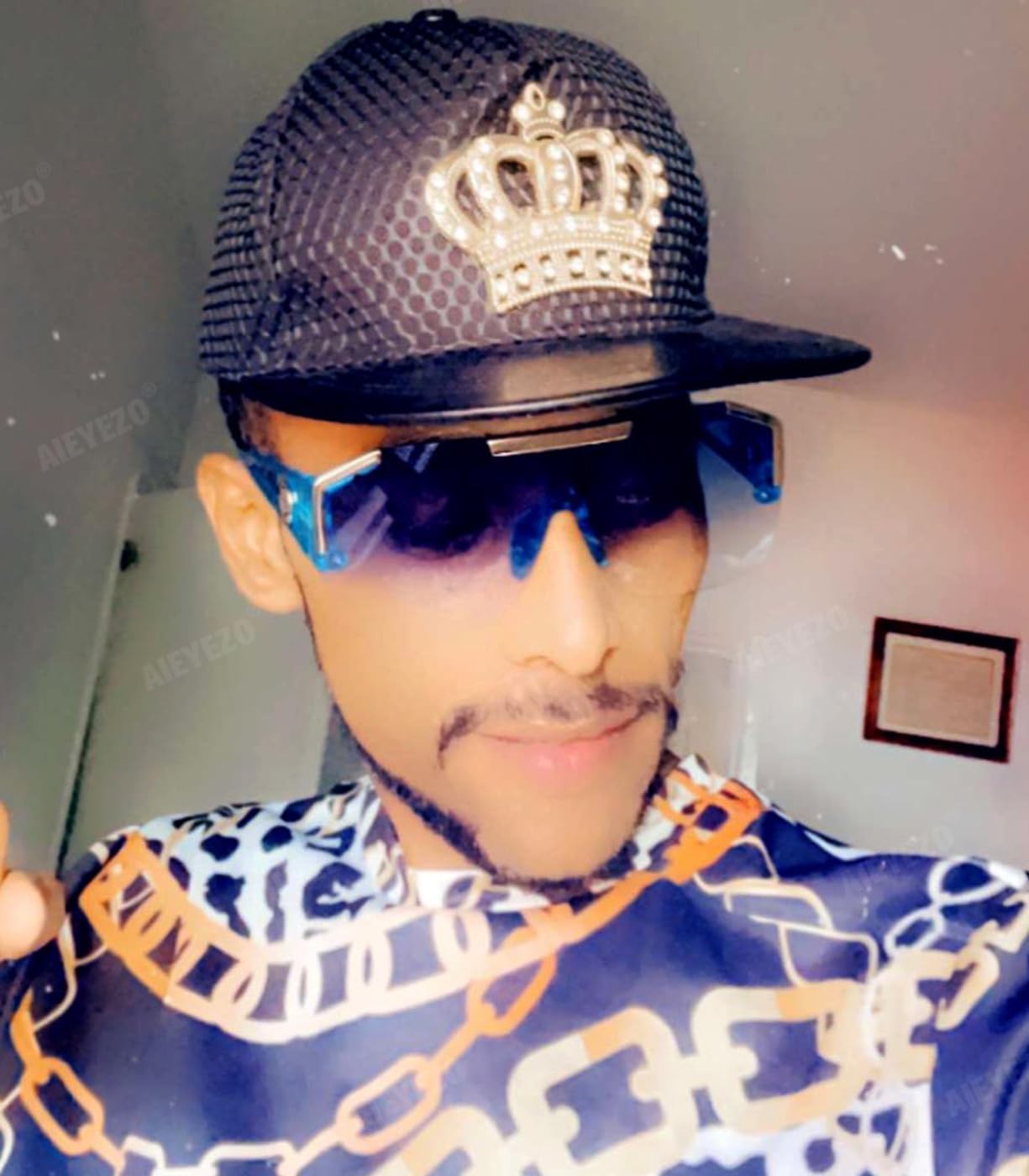 AIEYEZO Square Oversized Sunglasses Flat Top Shield Sun Glasses for Men Women One Lens Square Shades - Image 3