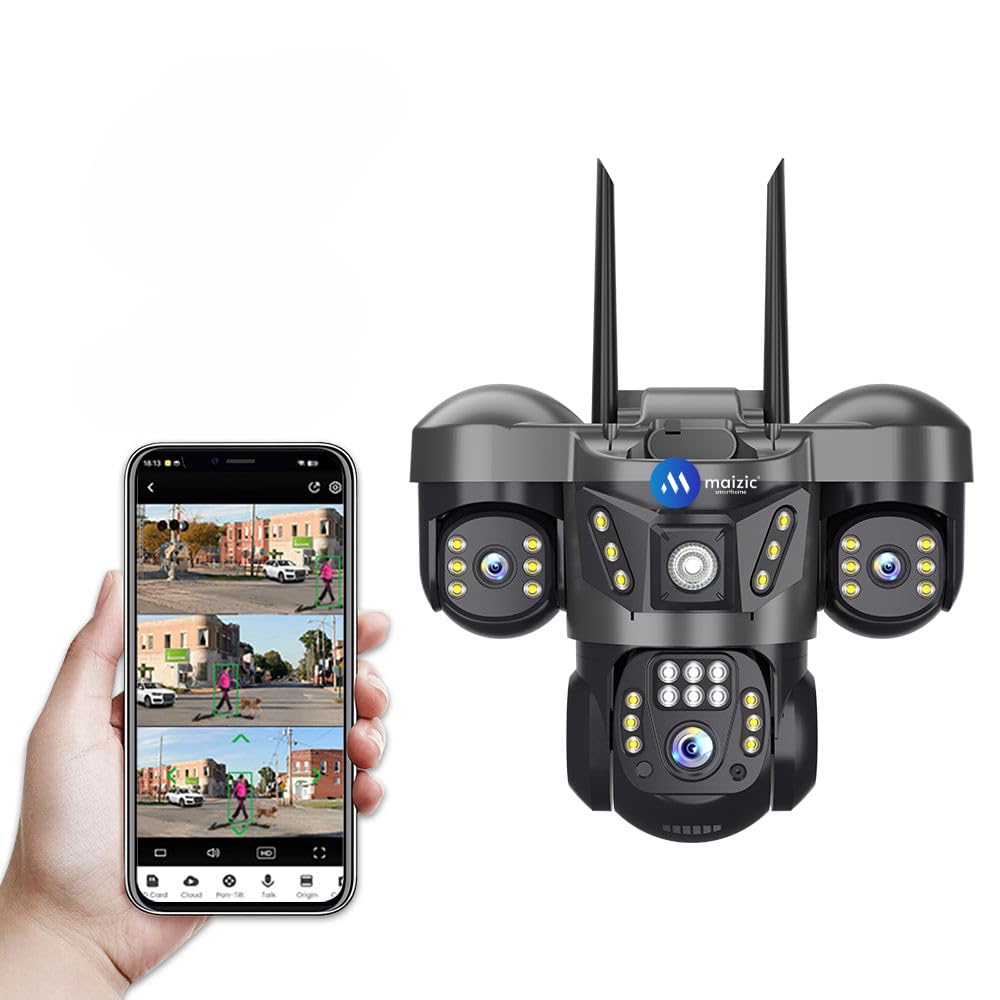 Maizic Smarthome Trion 5MP Full HD 4G Sim Based 3 Lens and 3 Screen View CCTV Security Camera | Color Night Vision | Two-Way Talk | Pan & Tilt | Human Detection | IP66 Waterproof | 1 Year Warranty-image-35