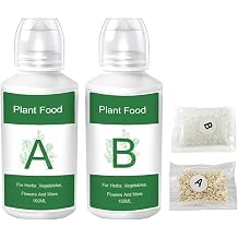 Hydroponic Liquid Plant Food A&B, Hydroponic Nutrients, Liquid Plant Fertiliser for Indoor & Outdoor Plants, Multipurpose Houseplant Food, Hydrangea Feed for Garden & Hydroponic System