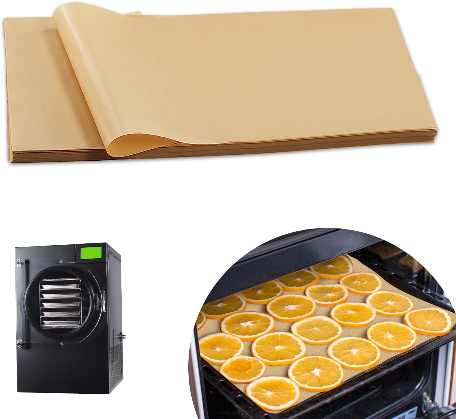 300 PCS Freeze Dryer Tray Mats for Harvest Right Dryer - Freeze Dryer Parchment Paper Set for Medium Trays - Non-Stick Baking Mats One-Off Parchment Paper Harvest Right Accessories (19.6" x 8.4")