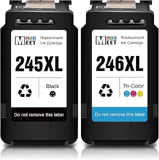 MeetRGB remanufactured Replacement for 245XL and 246XL Ink Cartridge Canon PG-245 CL-246 for Pixma iP2820 MX490 MX492 MG2520 MG2920 MG3029 MG3020 MG2420 TS3420 TS3120 TS3129 TS3320 TS3329 TR4520 MX492