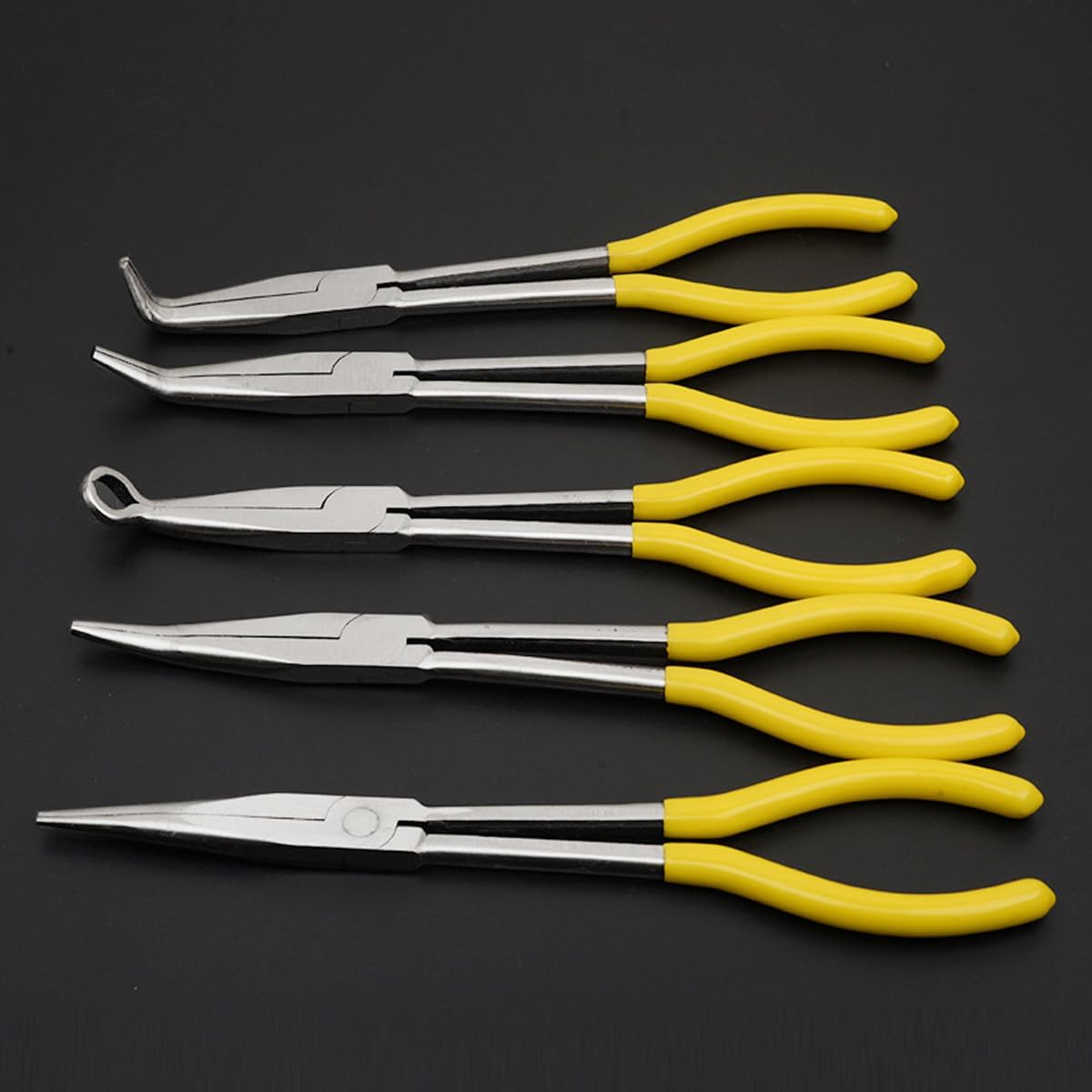 11 inch extended pointed nose pliers, suitable for pliers, pointed nose pliers, and long nose pliers, designed specifically for mechanics and technicians (11 inch 90 degree curved nose pliers)