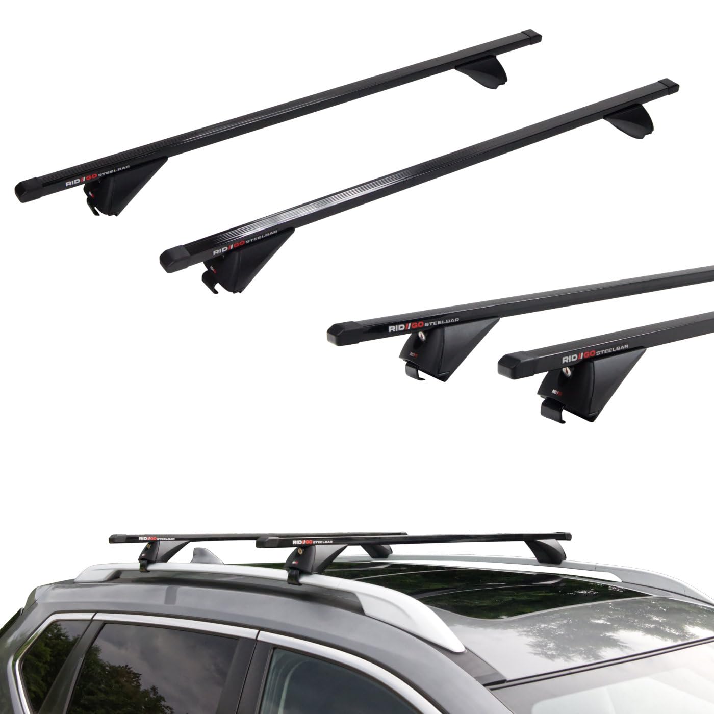 RIDIGO STEELBAR Barre de Toit pour Chrysler Grand Voyager 5 V RT 2008-2015