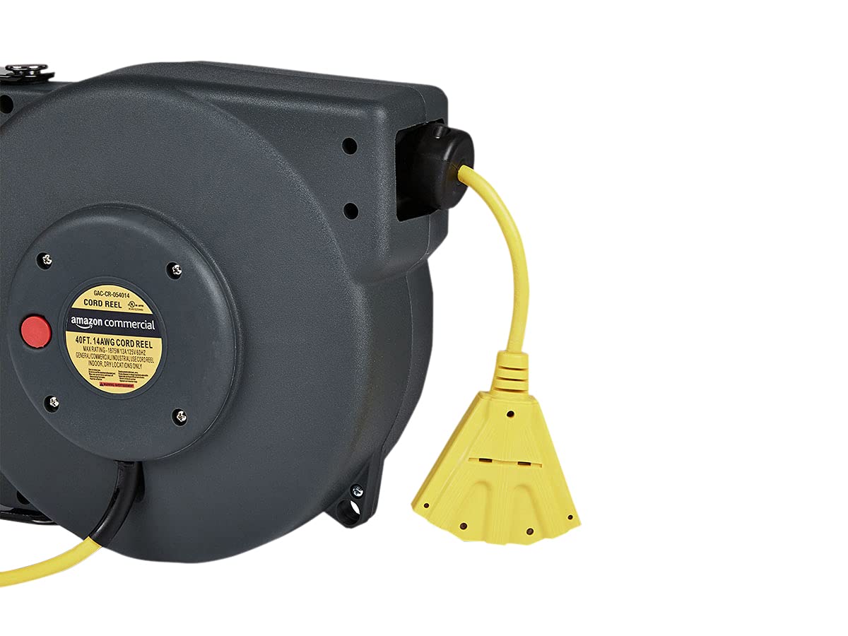 Blасk Frіdау - 70% оƒƒ AmazonCommercial Extension Cord Reel Heavy Duty Retractable 14AWG x 40' Feet Industrial Grade 3C/SJT Cable with Triple Tap Connector and Swivel Bracket Power Rating 13A 125VAC 1625W 60Hz 70% оƒƒ Dіѕсоunt AmazonCommercial Extension Cord Reel Heavy Duty Retractable 14AWG x 40' Feet Industrial Grade 3C/SJT Cable with Triple Tap Connector and Swivel Bracket Power Rating 13A 125VAC 1625W 60Hz