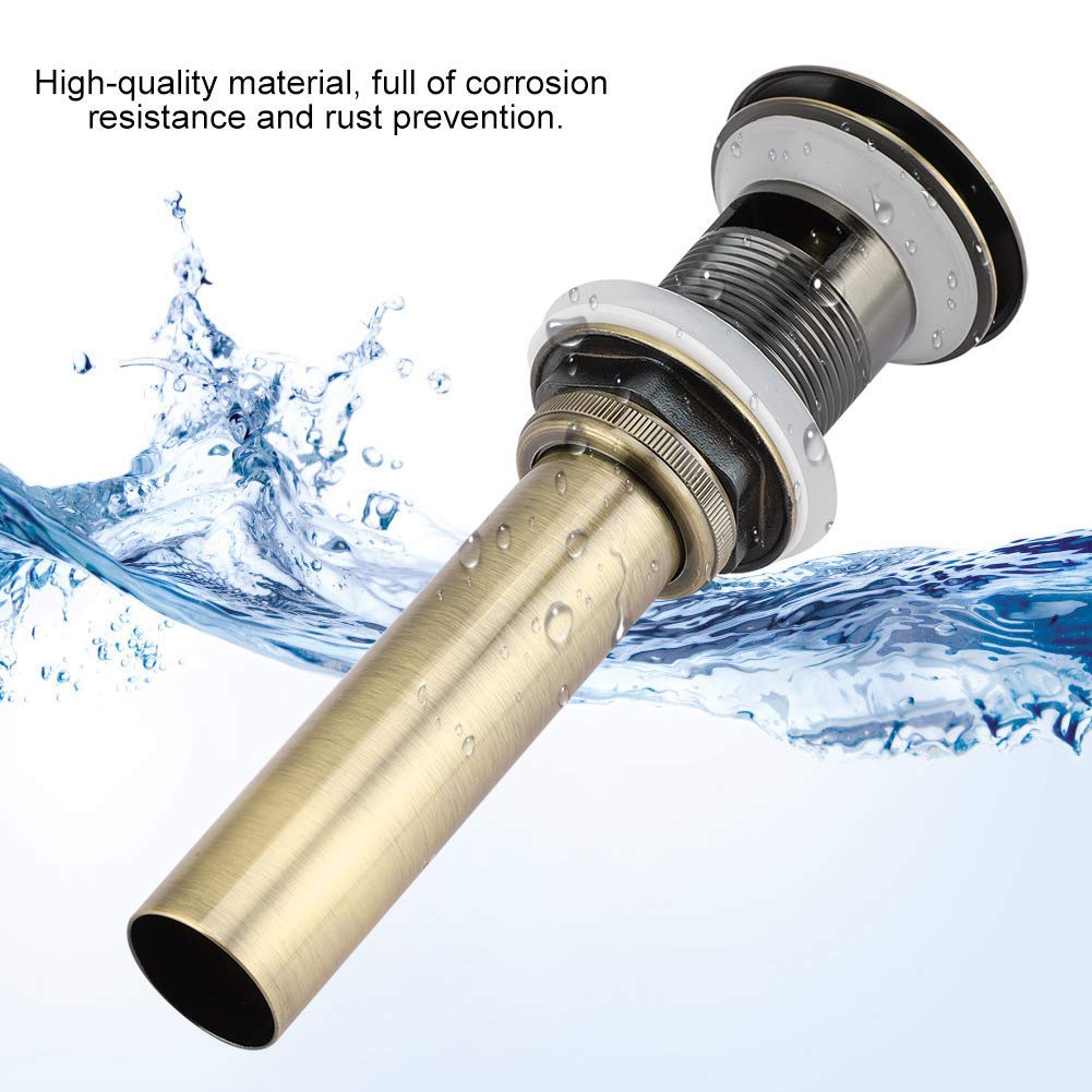 Scarico Lavello In Ottone PVD G1 1/2 10,2 Cm - Tappo A Pulsante Con Guarnizione Silicone - Antiruggine E Antigoccia