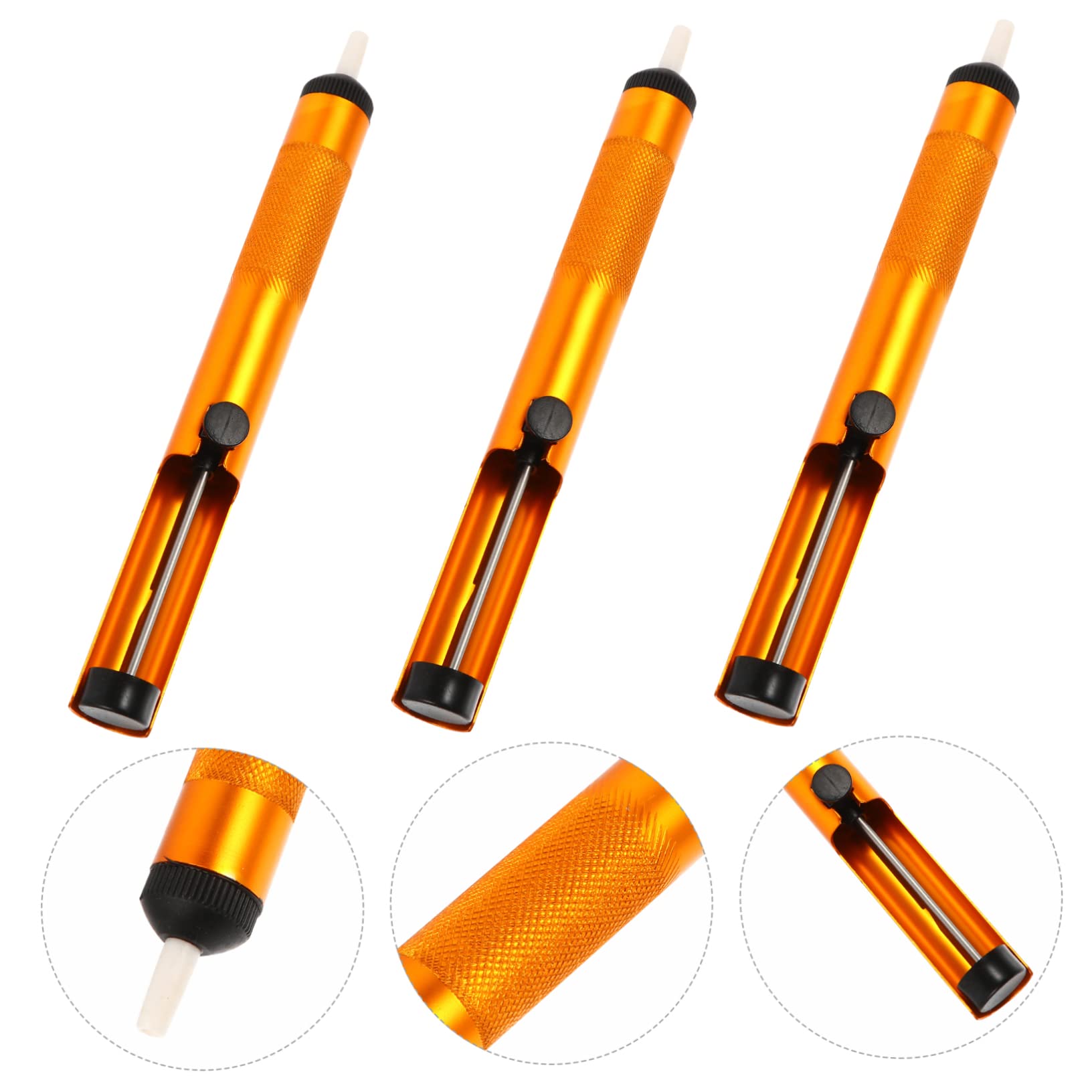 LALAFINA 3Pcs Solder Sucker Set Manual Desoldering Pump Tool Kit Vacuum Solder Remover Compact Easy to Use for Electronics Repairs Strong Suction for Quick Solder Removal