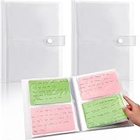Vista 8 de Eaasty Paquete de 2 portatarjetas de índice de 3 x 5 pulgadas, 320 tarjetas, carpeta transparente para tarjetas, tarjetas de notas y fundas