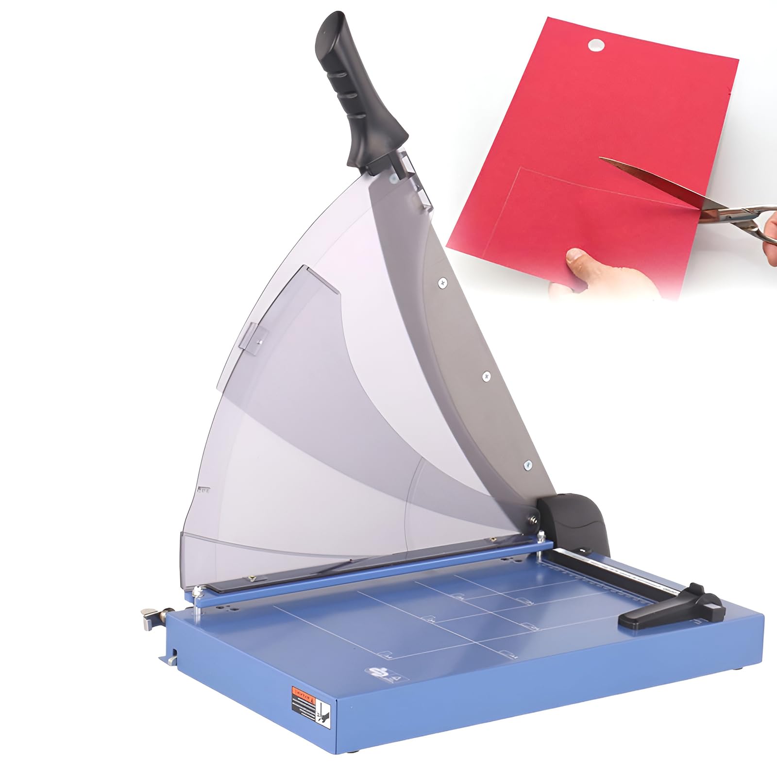 ZHJOPP Heavy Duty Guillotine Paper Cutter, 15" Desktop Trimmer with Auto Clamp & Safety Guard for Office, Classroom, Crafting