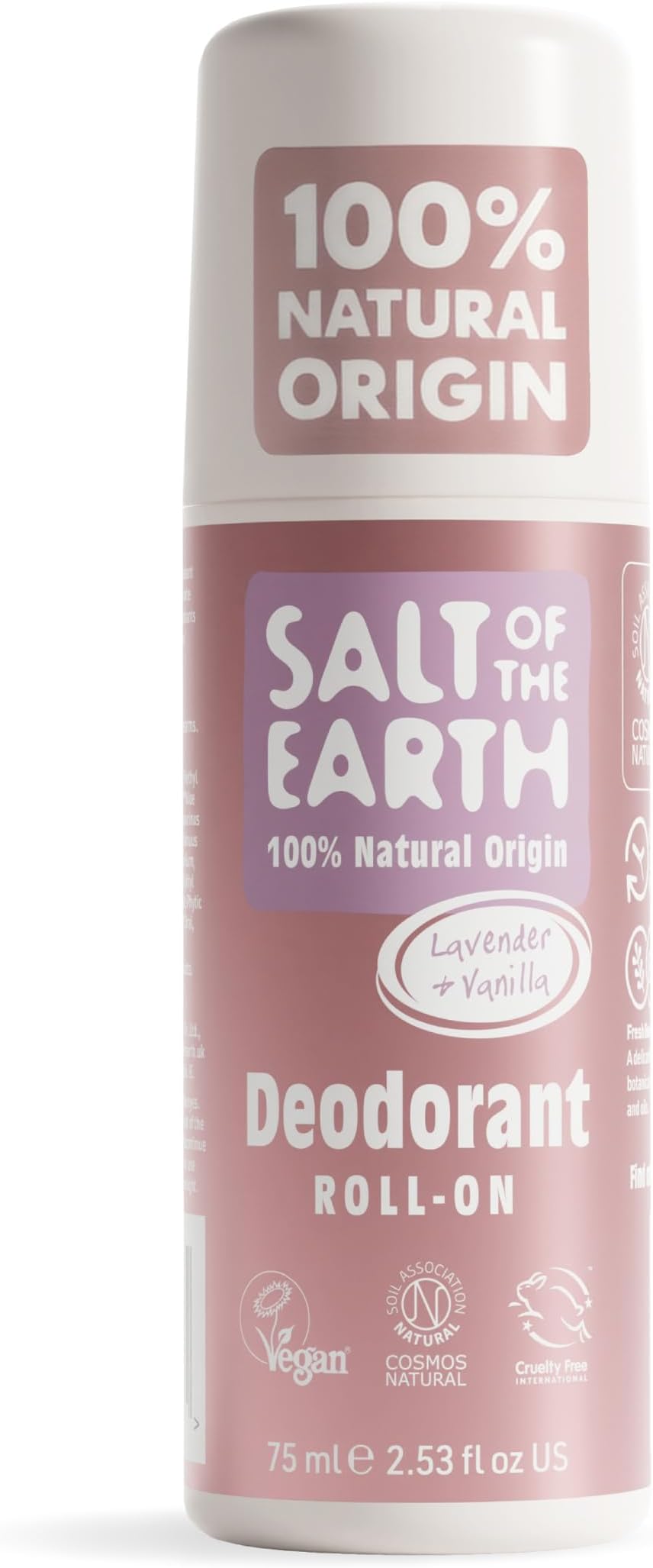 Salt Of The Earth Natürlicher Deo-Roller, Geruchlos, Ohne Parfüm - Vegan, Langanhaltender Schutz, Ohne Tierversuche