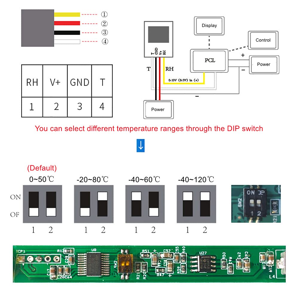 Toplionace Transmisor de Temperatura y Humedad de Metal, Sonda T&H 0-10V del Sensor de Temperatura Humi de Alta Precisión a Prueba de Explosiones de Tubería FG6010