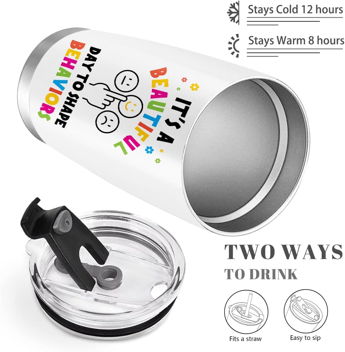 Registered Behavior Technician Gift, RBT ABA Therapy BCBA Gifts, Behavior Therapist Gift, Behavior Analyst Autism Teacher Appreciation Gifts, Travel Coffee Mug Tumbler 20oz