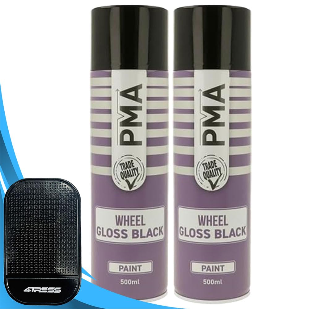 4Tress Gloss Black Pma 2 X Wheel Paint 500Ml Non-Slip Dash Mat(4T-Pcpa1028)