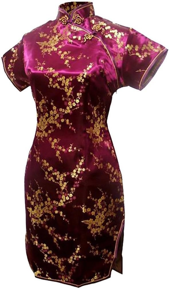 Shanghai Story Women's Floral Short Qipao Rayon Cheongsam Chinese Dress