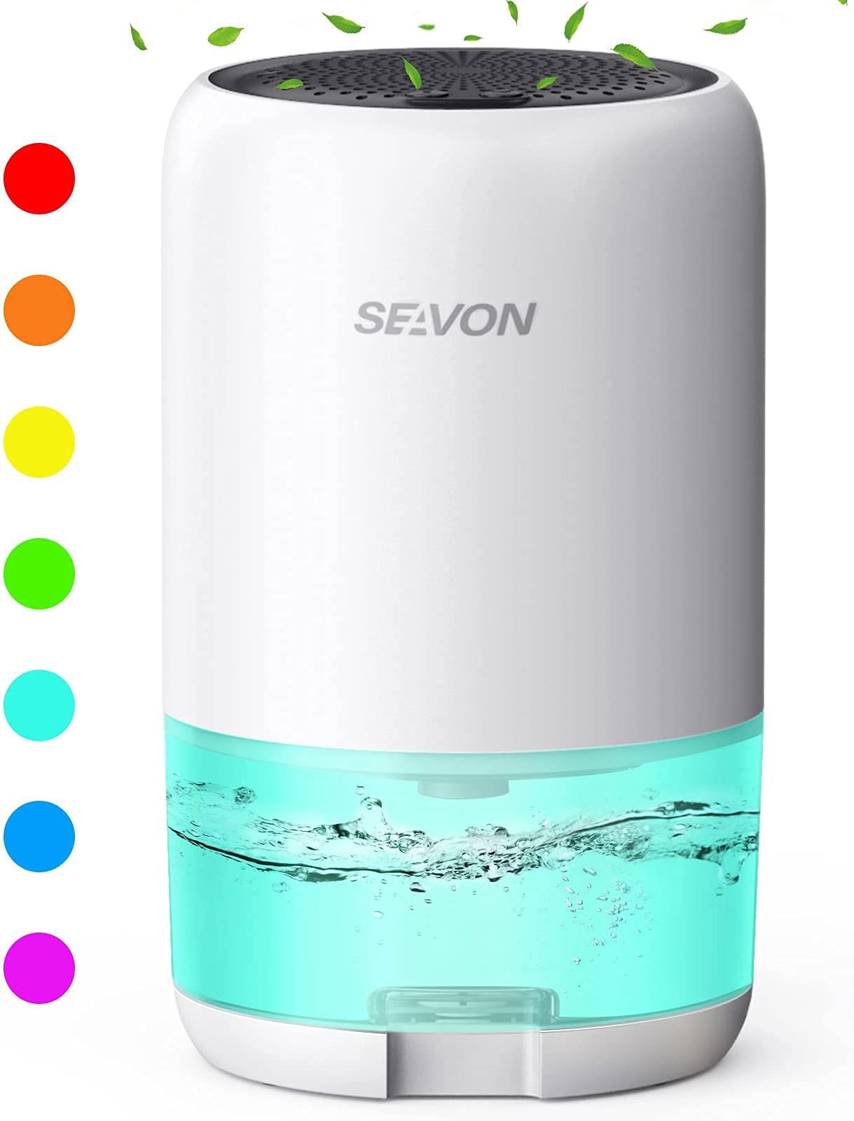 SEAVON Dehumidifier 35oz Dehumidifiers for Home 2500 Cubic Feet (280 sq ft) with 7 Color LED Light, Portable Quiet Dehumidifier with Two Working Mode for Basements, Bedroom, Bathroom, RV