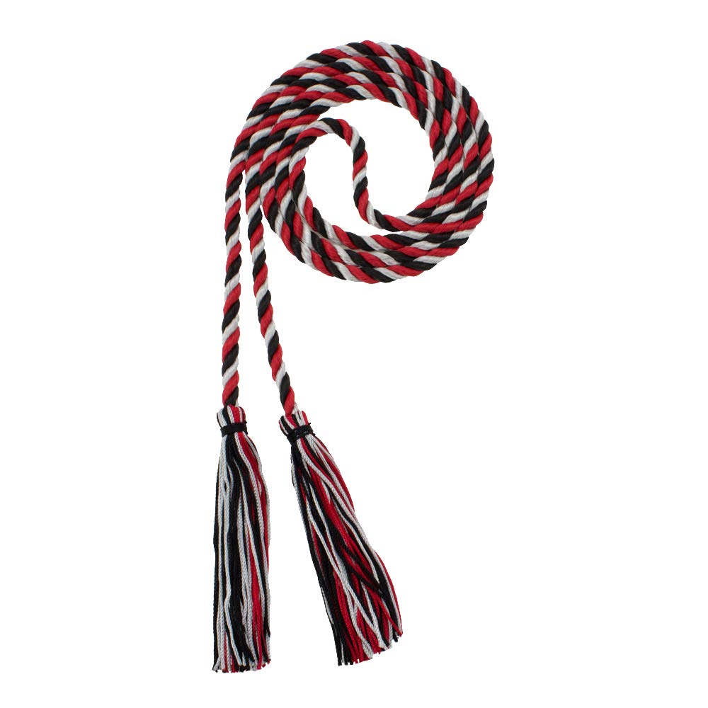 Tassel Depot Graduation Honor Cord - Black/Red/Gray - Every School Color Available - Made In Usa