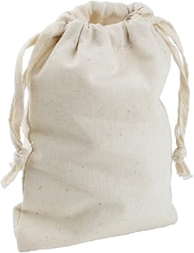 ToteBagFactory Cotton Drawstring Muslin Pouches Drawstring Favor Bags Pack of 12 8" x 10"