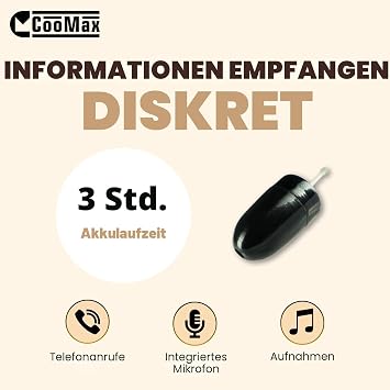 Spy Headphones Bluetooth Wireless VIP Pro Invisible Headphones Microphone Mobile Phone Testing - Mini Spy Earpiece Headset Spicker Spy Earpiece In Ear (Spy Headphones VIP Pro UltraMini BT Part)