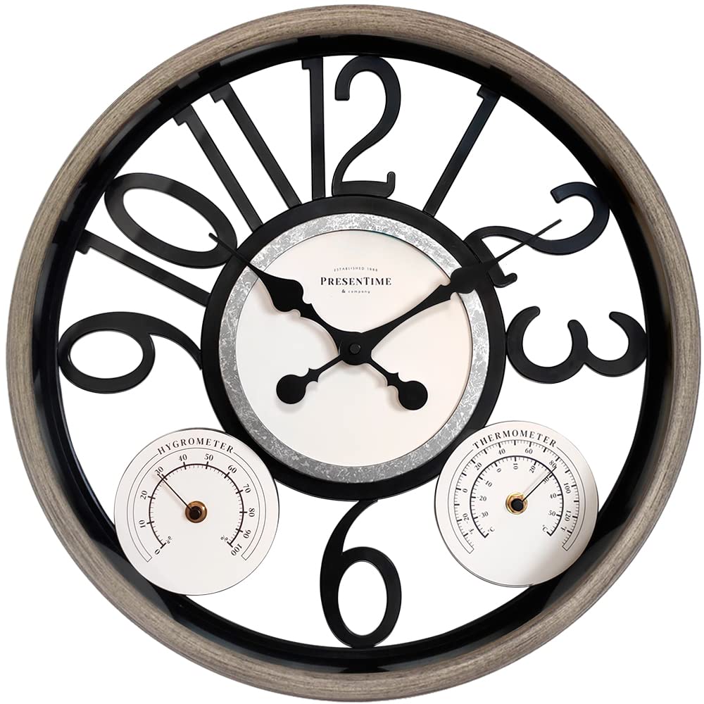 Presentime & Co. 18" Cotswold in/Outdoor Farmhouse Clock, Weather