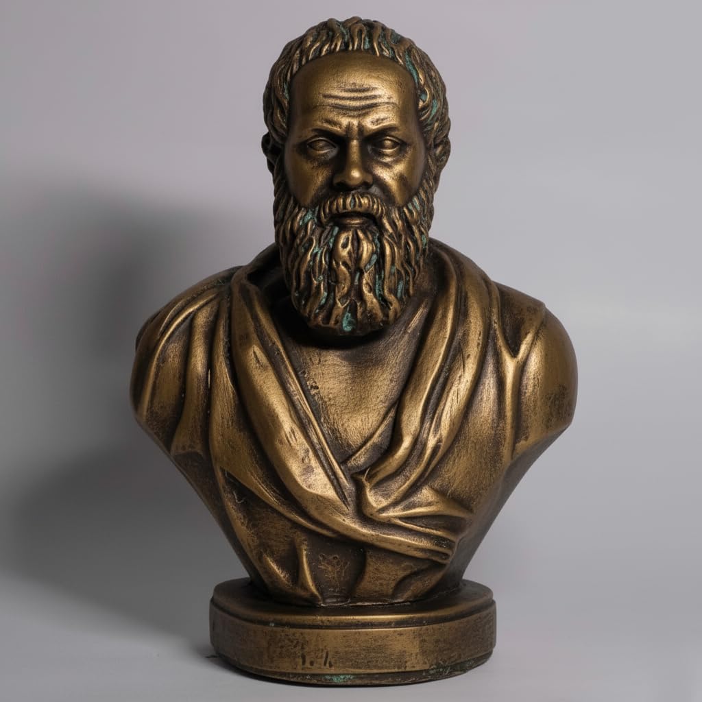 Maximos Creations Socrates Statue a Renaissance Decorative Bust, Gold Finish, 15.2 x 11.4 x 7.6 cm (Stone Powder Resin, 6 inches)