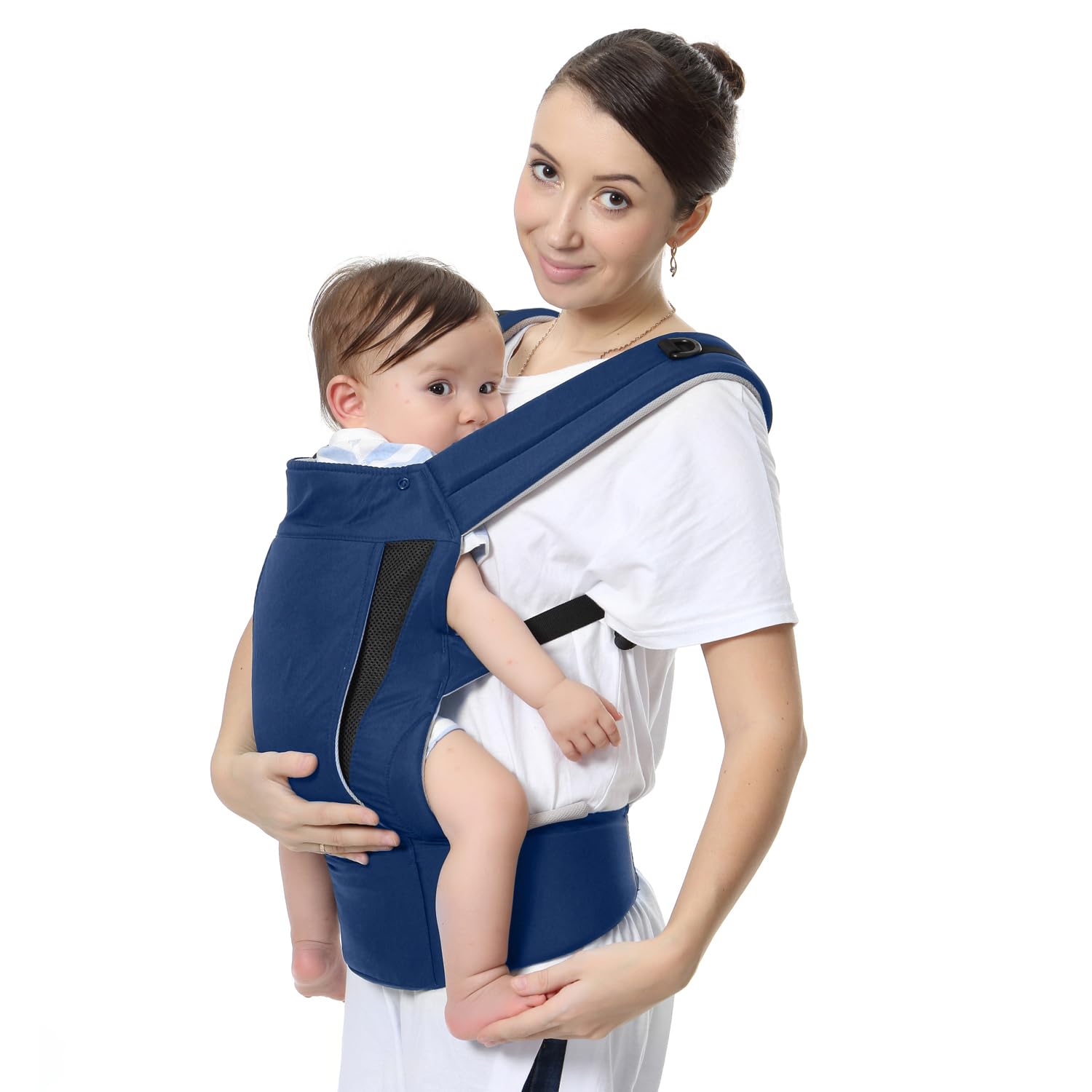 R for Rabbit Comfy Hug Ergo Baby Carrier for New Born | 2 in 1 Handsfree Front & Back Carry Position, Comfortable and Adjustable Strap Ergonomic Kangaroo Bag for 4 to 24 Month Kids Up to 15 Kg (Black)