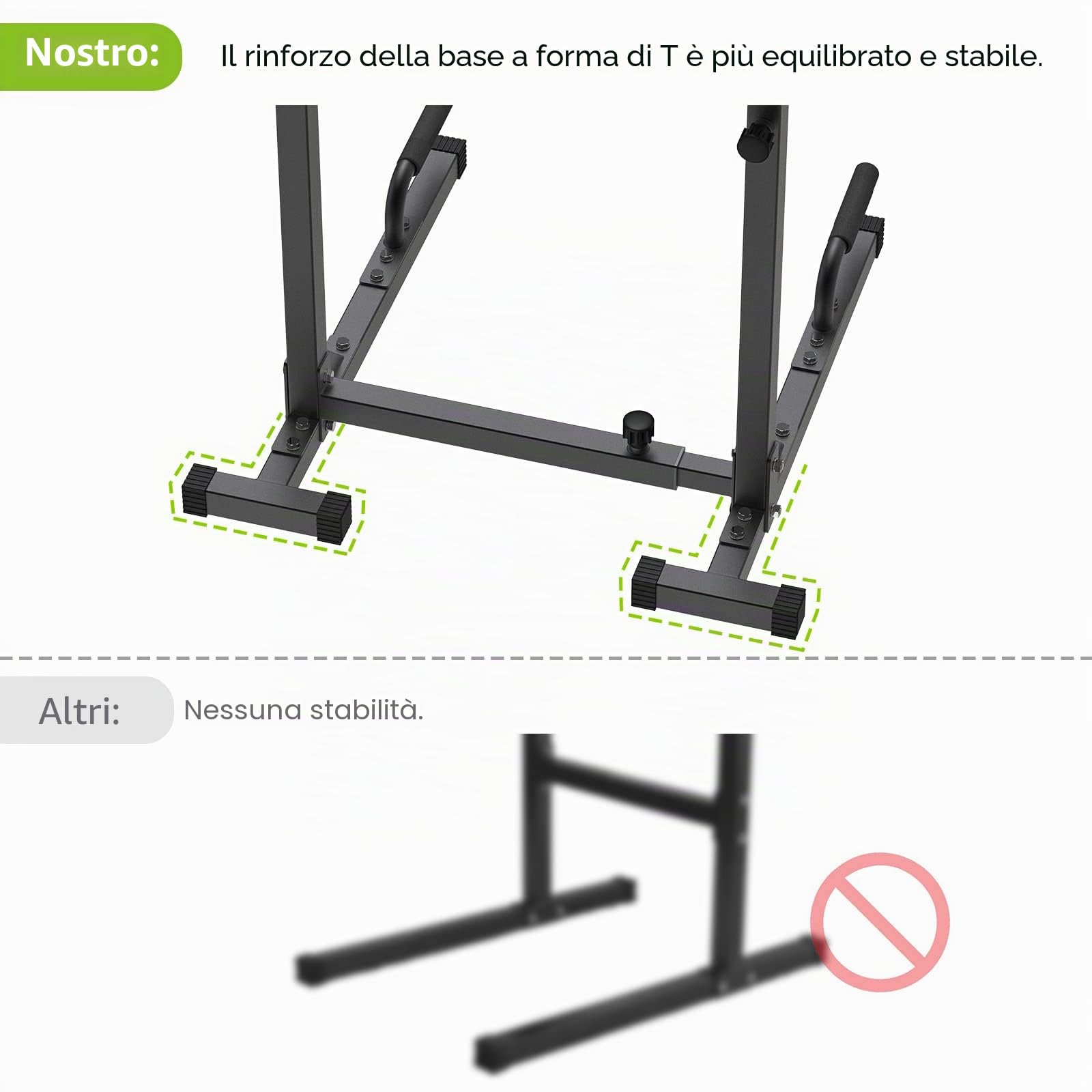 SELEWARE Barra per dip resistente, regolabile in larghezza e altezza, attrezzatura per fitness a casa, palestra, supporto multifunzionale per allenamento della forza con barra