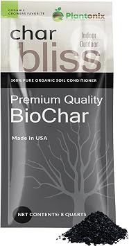 Char Bliss 8 Qts - Organic Biochar for Plants - OMRI-Listed Biochar Soil Amendment Organic - Bio Char for Plants - Horticultural Charcoal for Plants, Potting Soil, Garden Soil, Potting Mixes