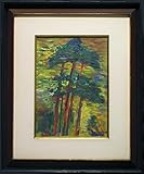 新道繁 「松」 油彩 4号 肉筆 額装 共シール 鬼頭鍋三郎 田村一男 森田元子 日展評議員常務理事 日芸術院会員 勲三等瑞宝章