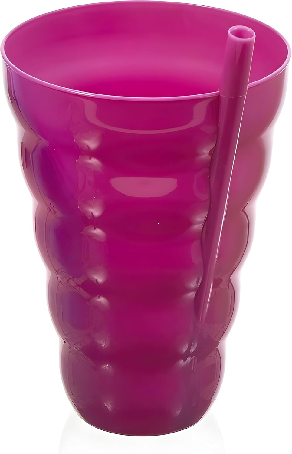 Bexter (Set of 4) Plastic Straw Cups with Built-In Straws – 22oz Stackable Plastic Tumblers – BPA-Free, Reusable Sip-A-Cup Drinkware – Dishwasher Safe – Water, Juice, Milk - Image 5