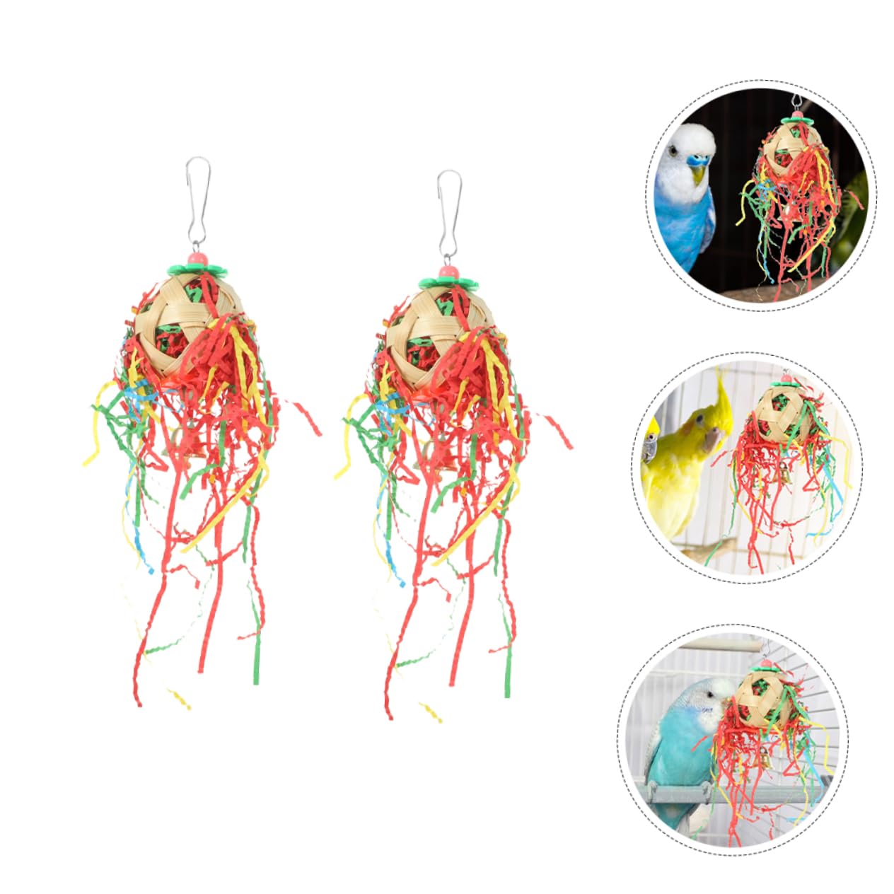 BESPORTBLE 10pièces Jouet à Macher pour Oiseaux Accessoire De Cage à Suspendre pour Perruches Et Perroquets Jouet De avec Et Clochettes
