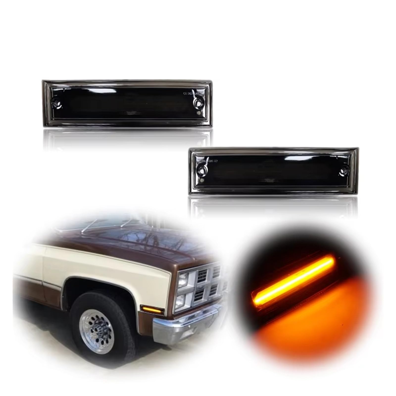 Intermitentes Coche Para Toyota Para Tacoma Para 2WD 2001-2004 2 Uds Luces LED Secuenciales Señal Giro Parachoques Delantero Ámbar Con DRL Blanco(Clear Lens)