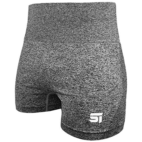 Short de sport court seamless noir pour fitness et entraînement femme