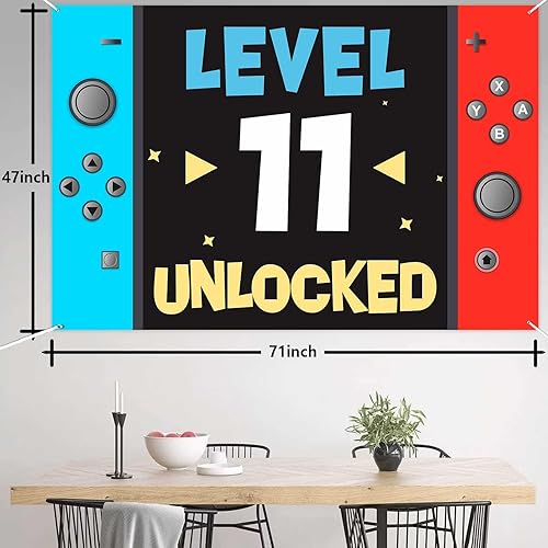 Miniatura 9 de Nivel 10. desbloqueado feliz 10. cumpleaños de nivel de fondo para cabina de fotos, accesorios para decoración temática de videojuegos juvenil para