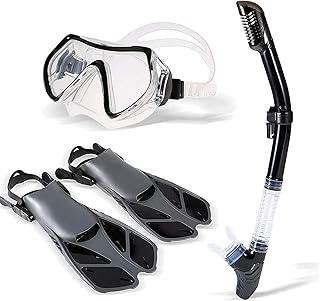 OUSIKA Full Face Snorkel Mask Diving Masks Professional Snorkelling Mask Swimming Fins Diving Tube Diving Set Top Snorkel Quick Dry Wear Resistant Diving Masks for Diving Diving