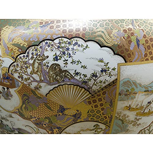Chinafurnitureonline 19.5 Inch Hand Painted Satsuma Design Porcelain Chinese Fishbowl Planter #TOP5
