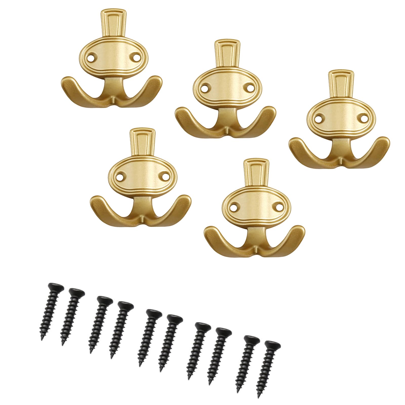 Poystng 5 Pieces Versatile Alloy Hooks Unique Design Space Saving Wall Hangers for Hanging Jackets Bags and Household Essential Contemporary Wall Hooks