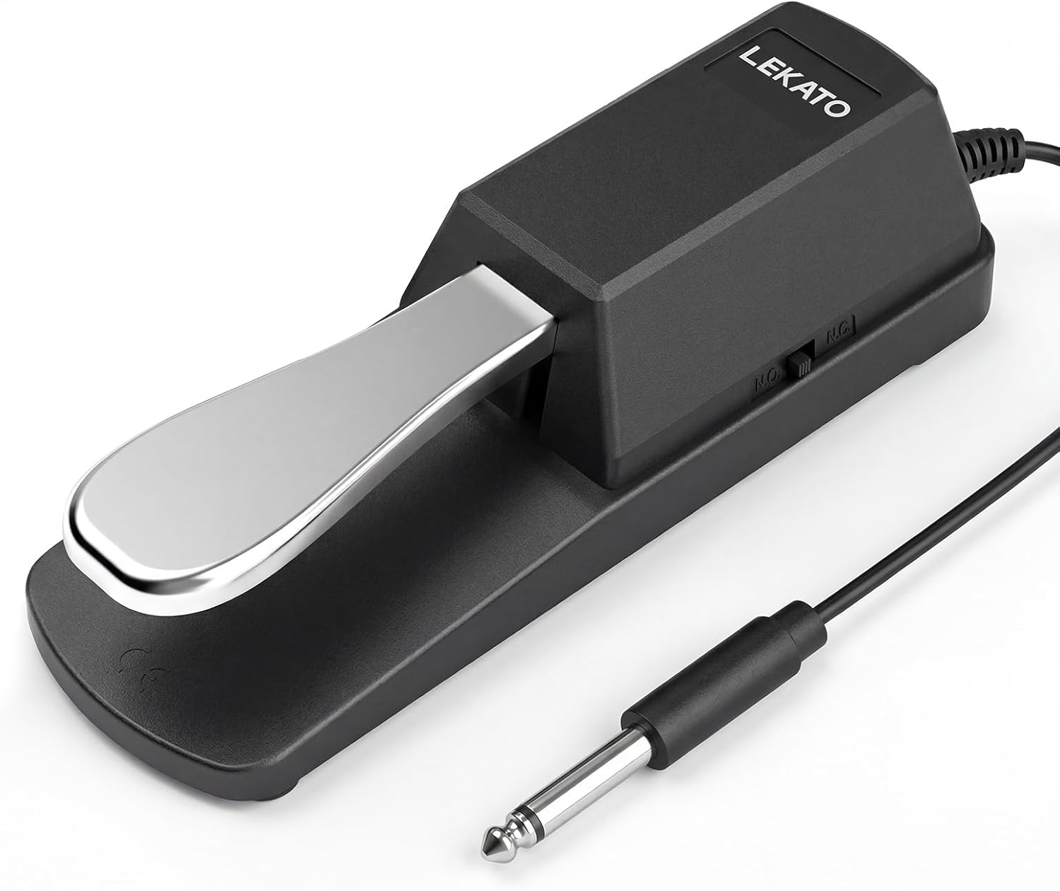 LEKATO Sustain Pedal for Keyboard, Universal Sustain Pedal with Polarity Switch, 1/4'' 6.35mm TS Input Plug, Fit for Most Electronic Keyboard Digital Piano, for Yamaha Casio Roland Korg Behringer Moog