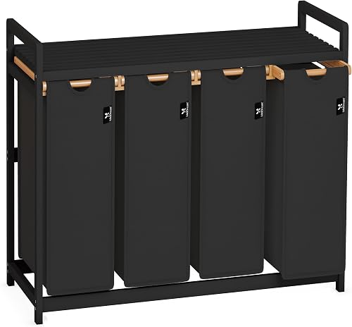 AdelDream Laundry Basket 200 L, 4 Compartments Laundry Ha…