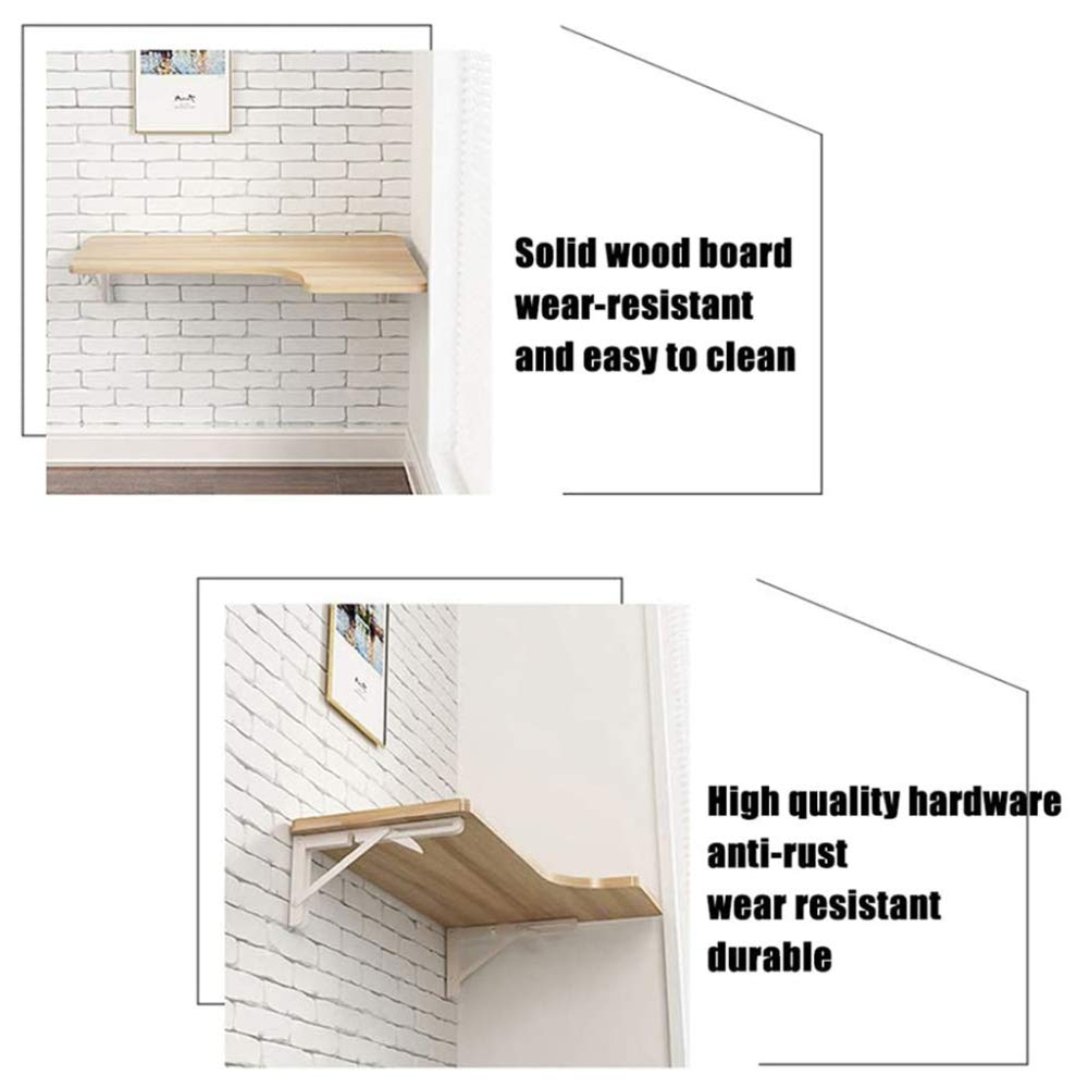 Mesa de cocina plegable montada en la pared, mesa de corte de esquina, escritorio de estudio de madera, mesa auxiliar de doble soporte, escritorio de hojas caídas para espacios pequeños