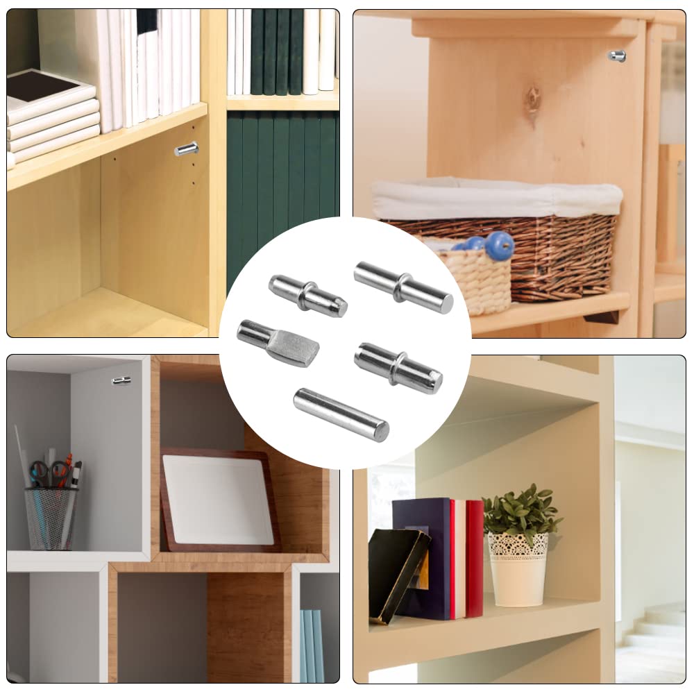 WMYCONGCONG 150 PCS Shelf Bracket Pegs Kit, 7 Styles Shelf Pins Shelf Support Pegs Cabinet Shelf Holders Pegs for Shelves Book Shelf Closet Metal Nickel Plated — Amazon image 6