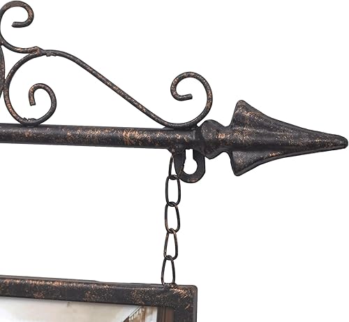 Miniatura 6 de Adeco Marco de fotos decorativo de metal para colgar en la pared con 9 aberturas, para fotos de 4 x 4 pulgadas y 4 x 6 pulgadas