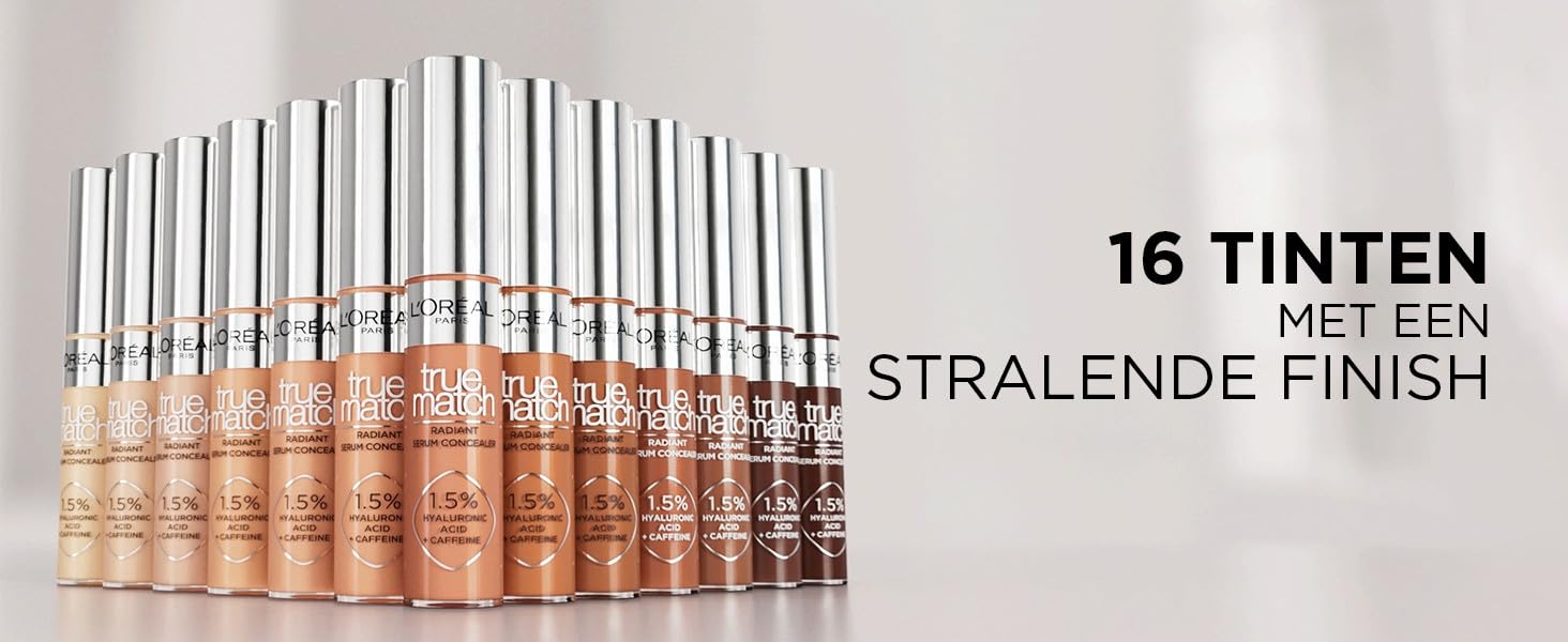 L'Oréal Paris - Świecące serum korygujące - Koryguje cienie i nawilża - Formuła z kwasem hialuronowym i kofeiną - Idealne dopasowanie - Odcień : 0,5D - 11 ml