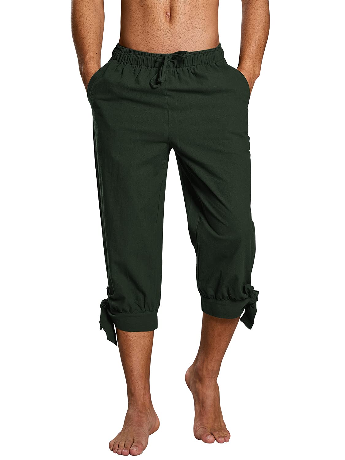 Runcati Pantalones cortos para hombre con cordones vikingos pirata medieval playa