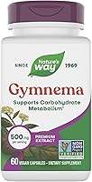 Vista 1 de Nature's Way Gymnema Extracto Premium, apoya el metabolismo de los carbohidratos*, 500 mg por porción, proyecto verificado sin OMG, 60 cápsulas