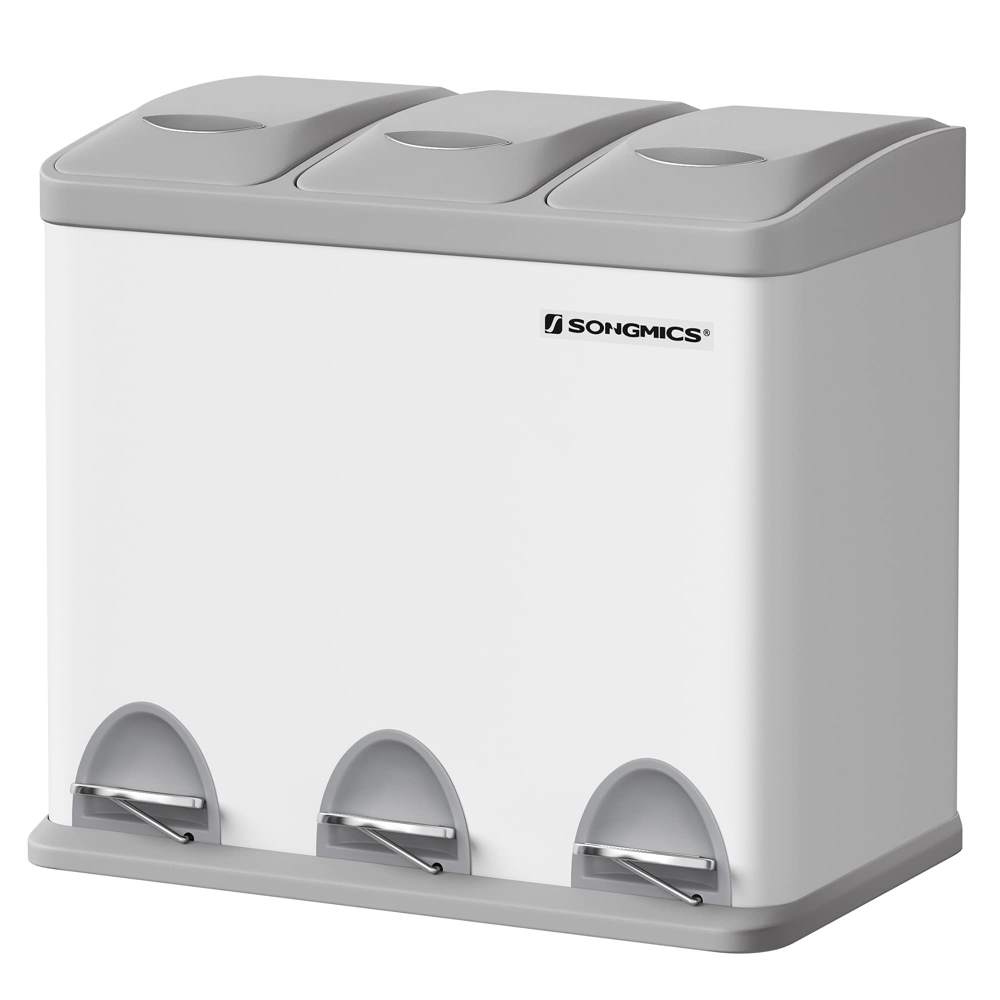 Buy SONGMICS Pedal Bin, 3in1 Recycling Bin, 24Litre Metal Rubbish